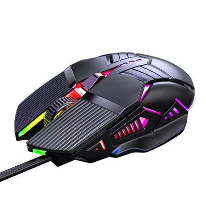 3200DPI ergonomisk trådbunden gamingmus USB datormus gamingmus med RGB-bakgrundsbelysning 6 knappar LED tyst mus för PC och laptop