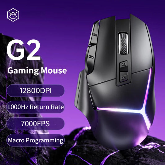G2 Wired Gaming Mouse 12800 DPI RGB Gaming Mouse with 9 Programmable Buttons, 1000Hz Polling Rate, Ergonomic Wired Gaming Mouse for PC & Laptop