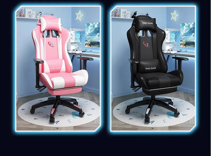 Ergonomic Gaming Chair Comfortable Reclining Computer Chair with Adjustable Height, Footrest, Armrests, Racing Style Office Chair for Home & Office