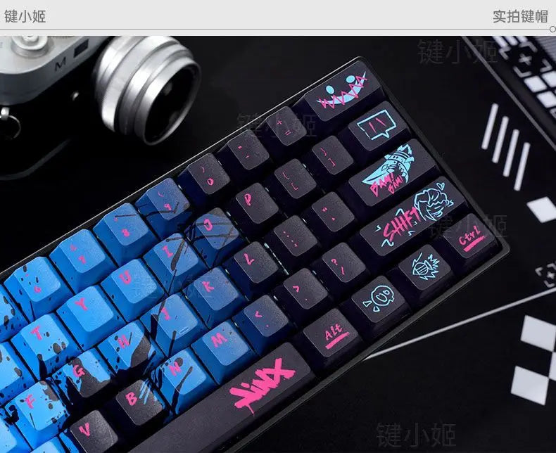 Jinx Personality Key Cap Set PBT 137 Key Gaming Key Cap for 60/84/98/108 Mechanical Keyboard Profile MX Switch