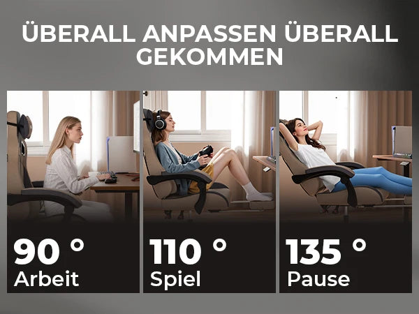 SUKIDA Ergonomischer Racing-Gaming-Stuhl, verstellbar und drehbar, mit Kopfstütze und Lendenwirbelstütze für Büro und Gaming