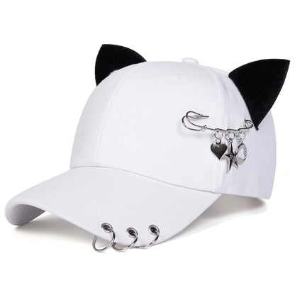 Unisex Cat Ear Pin Love Baseball Caps Spring Autumn Outdoor Adjustable Casual Hats Sunscreen Hat Sports Cap