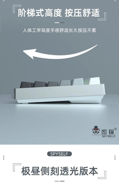 Daylight Cherry Keycaps PBT Translucent Gradient Keycaps for MX Mechanical Keyboards, Side Engraved Cherry Profile PBT Keycap Set