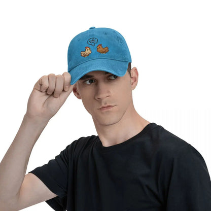 Summer Cap Sun Visor Unhappy Chickens Hip Hop Caps Stardew Valley Game Abigail Sebastian Cowboy Hat Peaked Hats