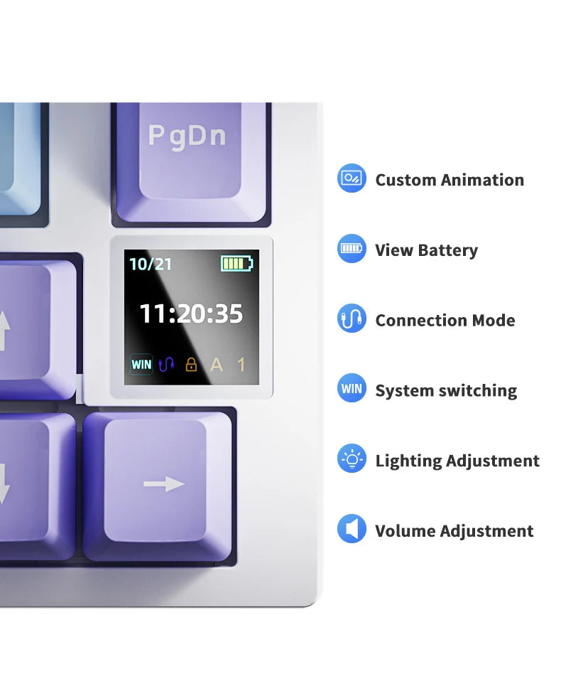 AJAZZ AK820 Pro Wireless Mechanical Gaming Keyboard Tri-Mode RGB Hot-Swappable 82-Key Compact Keyboard for PC, Mac & Laptop