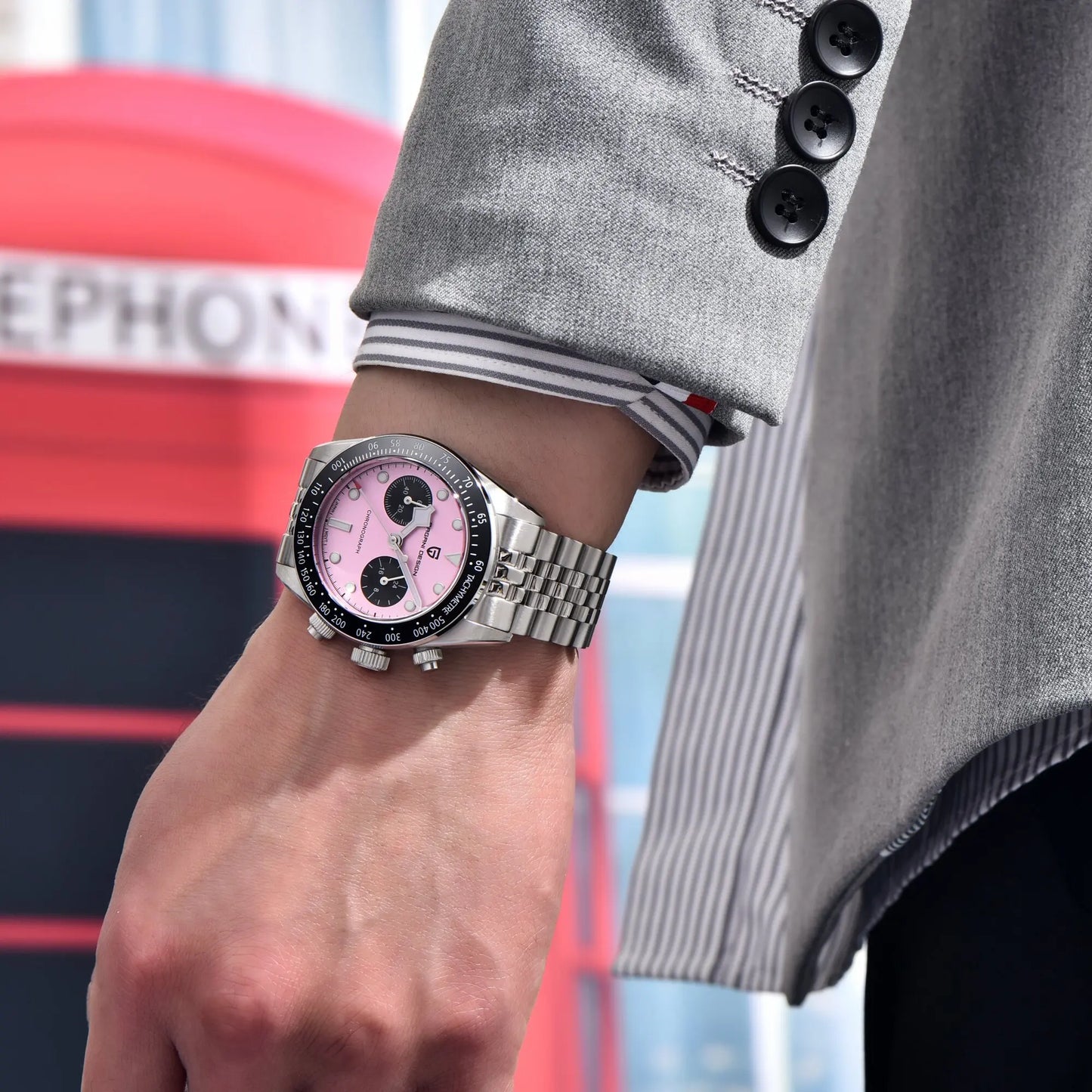 PAGANI DESIGN Trend Luxury Men Quartz Watch Elegant Business Stainless Steel Sapphire Tachometer Luminous 100m Dive Chronograph