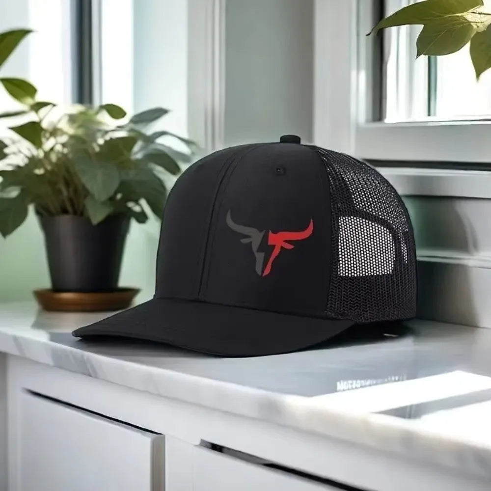 Cappellino da baseball estivo casual con stampa "Bull Head", visiera sportiva hip hop traspirante in rete, cappelli da sole regolabili per uomo e donna