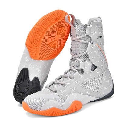 Zapatillas de lucha para hombre superguays, zapatillas altas de combate para hombre, botas de boxeo profesionales para hombre, zapatillas de lucha de interior para hombre