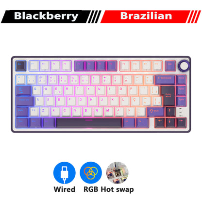 RK R75 Royal Kludge Wired Mechanical Keyboard 80 Keys 80% Gasket RGB Backlit Hot-swappable Gaming Keyboard with MDA PBT Keycaps