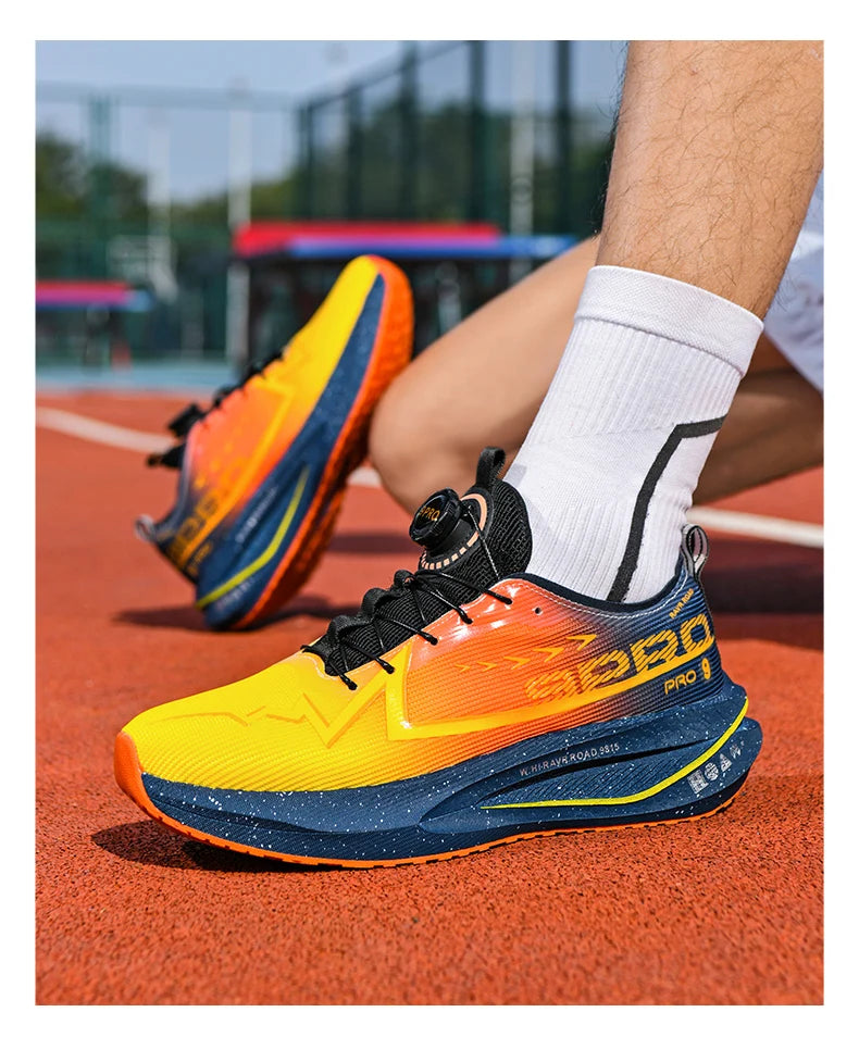 Scarpe da corsa da maratona da uomo con soletta in carbonio, sportive specializzate, traspiranti e leggere; scarpe da ginnastica da donna comode, sportive e antiscivolo
