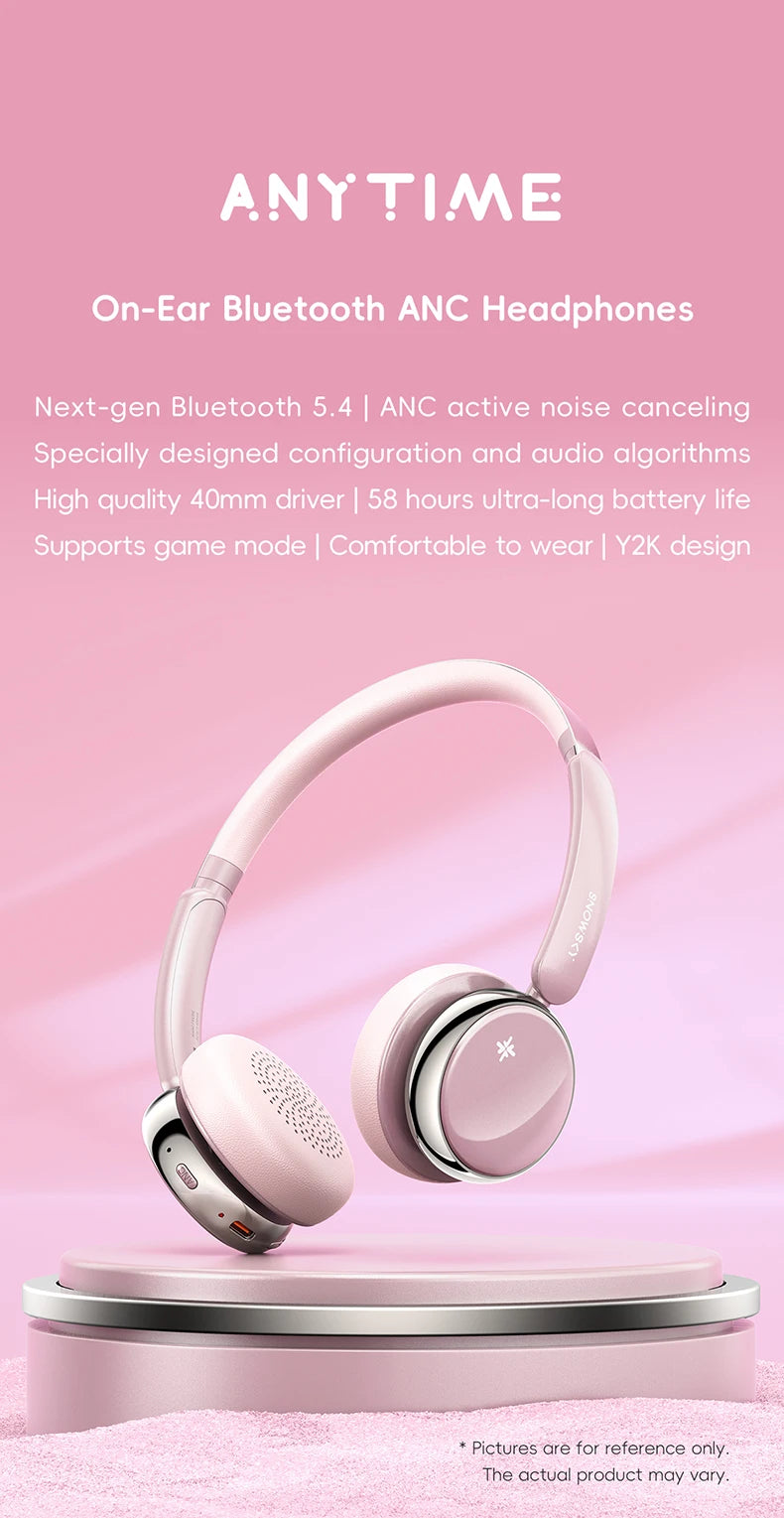 FiiO ANYTIME Bluetooth 5.4 Wireless Headphones with Noise Cancelling, Hi-Res Audio Over-Ear Bluetooth Headphones with Mic, Premium Wireless Earphones