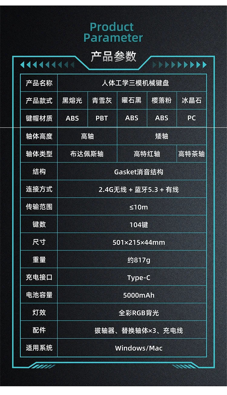 Sanwa Alice Mechanical Keyboard Wireless Tri-mode Gasket Hot-Swap RGB Knob Custom 104key Ergonomic Gaming Office Split Keyboard