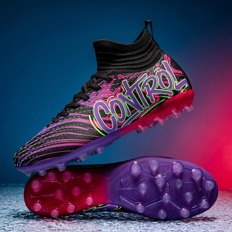 Chaussures de football pour homme, crampons, baskets montantes, chaussures de foot de haute qualité, antidérapantes, pour futsal, gazon, match en salle, best-sellers FG/TF