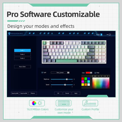 MACHENIKE K500-B94 Mechanical Keyboard Wired Gaming Keyboard, 94-Key Hot Swappable RGB Mechanical Keyboard with PBT Keycaps, Compact 90% Gaming Keyboard for PC & Laptop