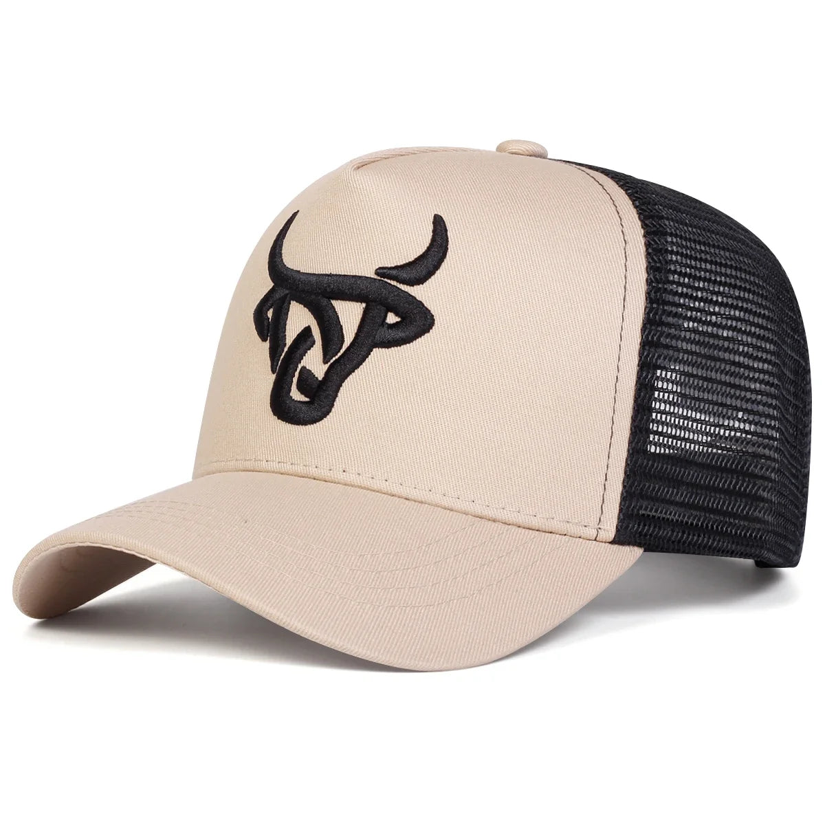Unisex καπέλα μπέιζμπολ με κεντημένο κεφάλι ταύρου, ρυθμιζόμενα καπέλα καθημερινής χρήσης, καπέλα για προστασία από τον ήλιο για άνοιξη και καλοκαίρι