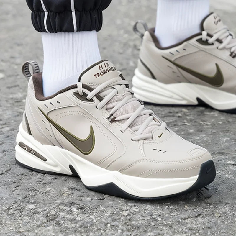 Nike Air Monarch IV Men's Brown/Grey Retro Dad Shoes 2026 Spring Training Sneakers 415445-200