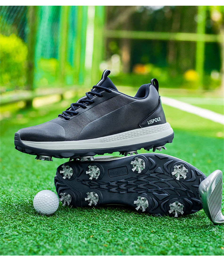 Hot Sale Lersure Golf Shoes Men Waterproof Golf Spikes Sneakers Professional Non-Slip Golf Footwear Trainers Luxury Sports Shoes
