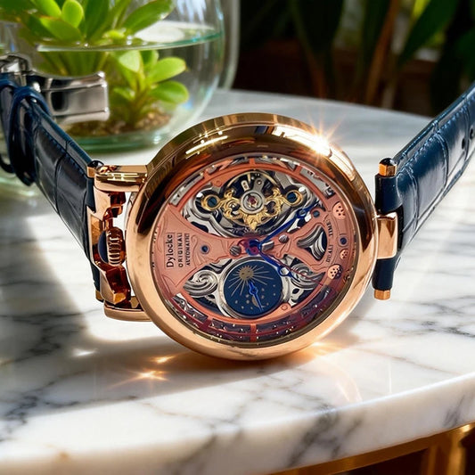  Top Luxury Moon Phase Men's Watches Original Mechanical Leather Men Clock Date Week Hollow Tourbillon Automatic Man Watch