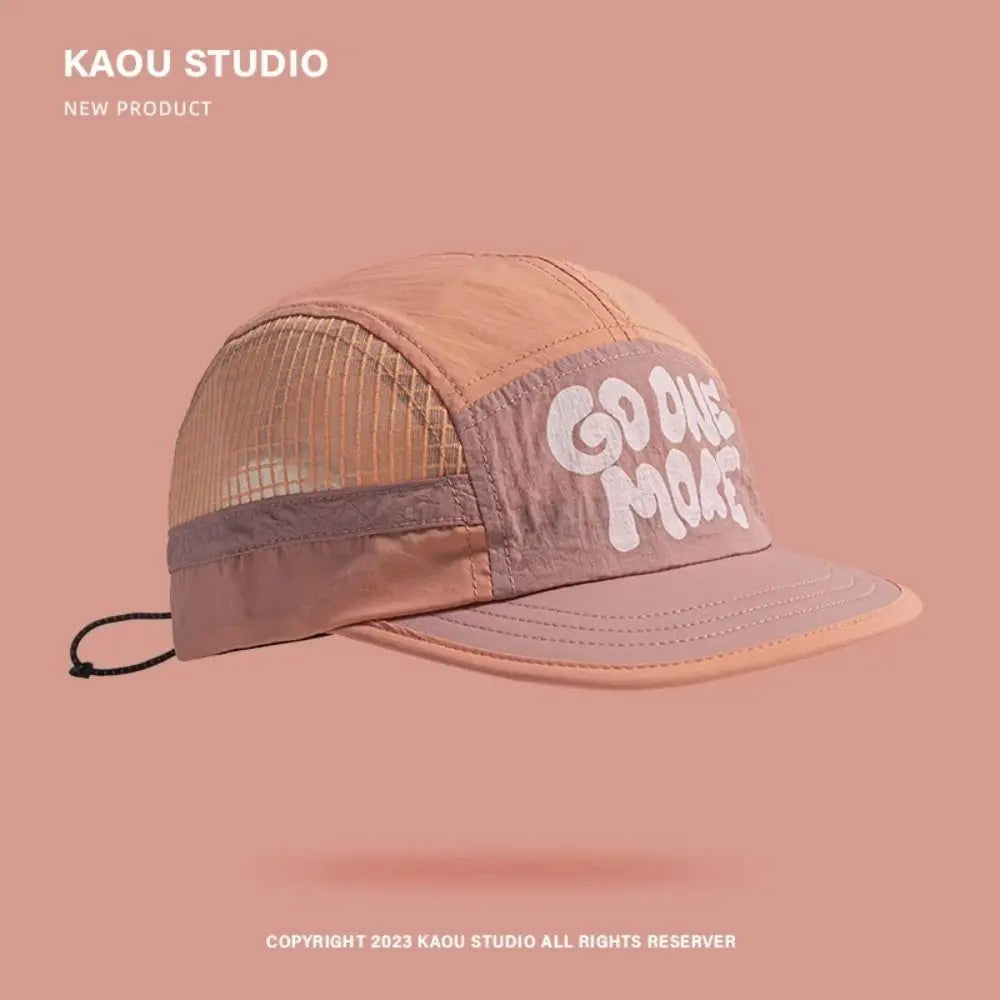 Baseballkappe mit weicher Krempe, schnell trocknend, Retro-Stil, 5-Panel, Sonnenschutz, atmungsaktiv, Freizeitkappe, Hip-Hop-Kappe, Mesh-Laufkappen