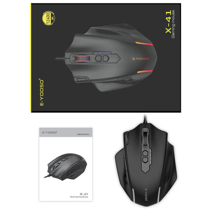 E-YOOSO X-41 Pro USB Wired Gaming Mouse, RGB Programmable Gaming Mouse with 12400 DPI, 11 Programmable Buttons, Ergonomic Optical Mouse for PC & Laptop