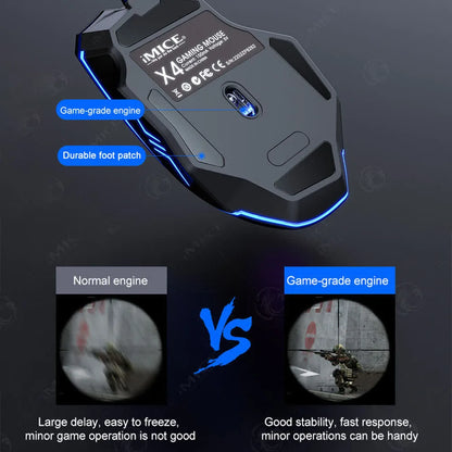 USB Wired Optical Gaming Mouse, 7200 DPI Ergonomic Gaming Mouse with 6 Programmable Buttons for PC, Laptop & Desktop Gaming