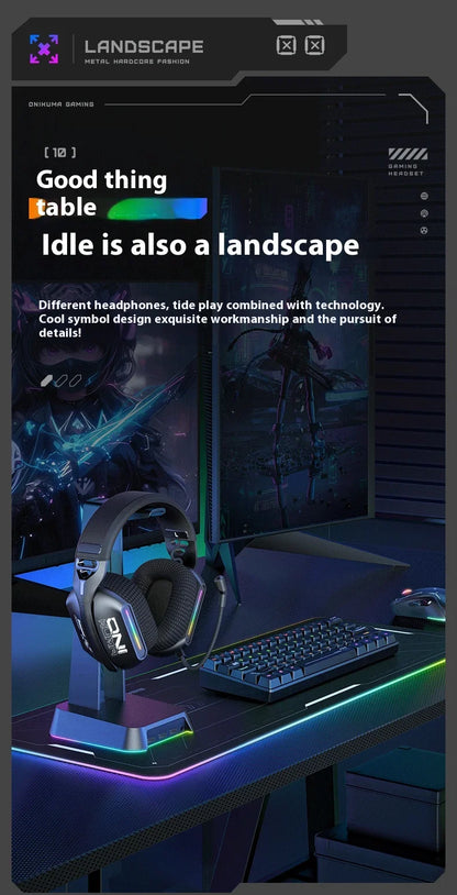 ONIKUMA GT808 Wireless Gaming Headset 2.4G/Bluetooth/Wired 3-Mode Over-Ear Gaming Headphones with Noise Cancelling Mic for PC PS4 PS5