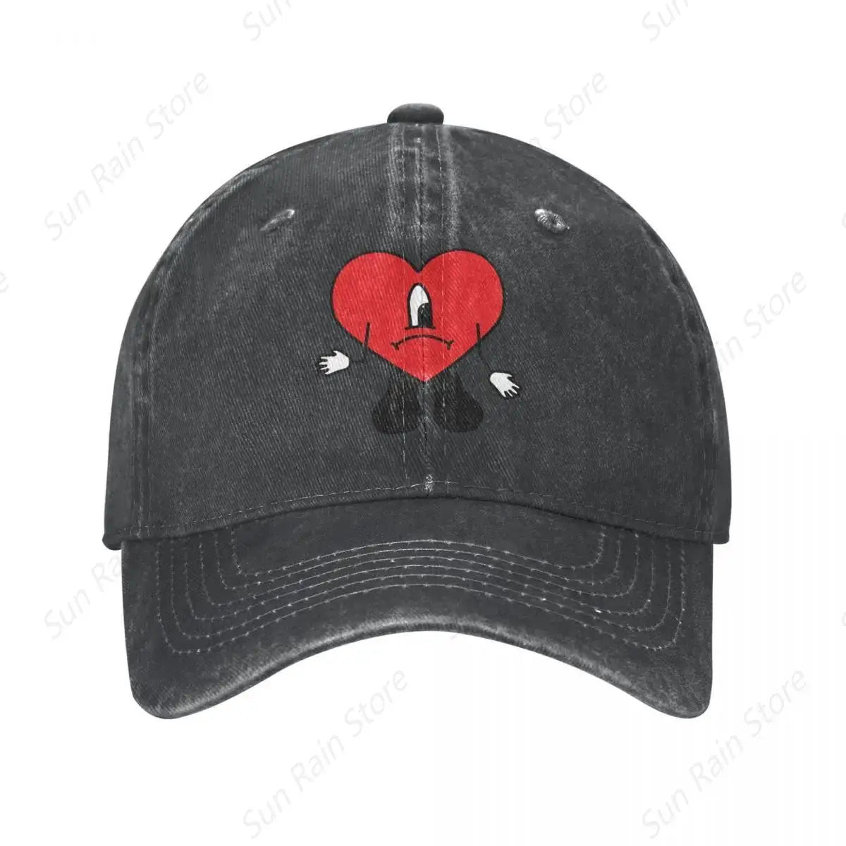 Cappellino da baseball in denim Bad Bunny con chiusura a scatto per uomo - Cappellino musicale "Un Verano Sin Ti" - Estate/Autunno - Stile vintage
