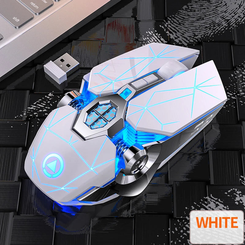 UTHAI A7 Rechargeable Wireless Bluetooth Mouse, Silent Ergonomic Wireless Mouse with RGB Light, 2.4GHz Gaming & Office Mouse