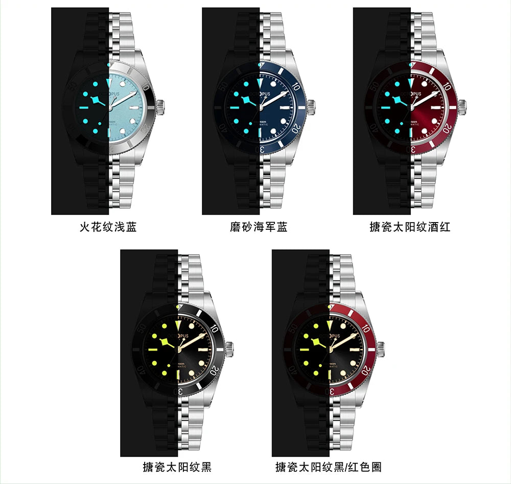 Octopus Kraken 37mm BB54 Men Diver Watch PT5000 Automatic Movement Mechanical Watches Luminous Sapphire Waterproof 200m OCT-0025