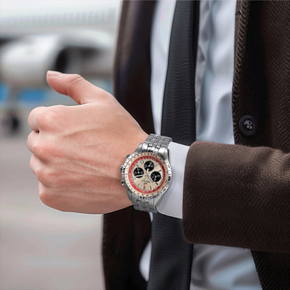 Męski zegarek chronograf BERNY – wielofunkcyjny zegarek kwarcowy w stylu lotniczym, wyposażony w datownik, szafirowe szkło i doskonałą luminescencję – luksusowy męski zegarek na rękę