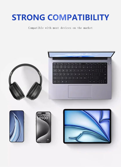 Wireless TV Headphones Bluetooth 5.0 with USB Adapter, Foldable Stereo Wireless TV Headphones with Mic for Samsung Smart TV, PC, Laptop & Music