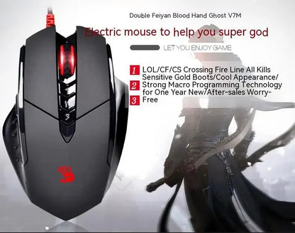 Bloody V7M trådbunden mus RGB lätt ergonomisk design 4000dpi PC kontor e-sport gaming makroprogrammerbar mus för CF LOL CS