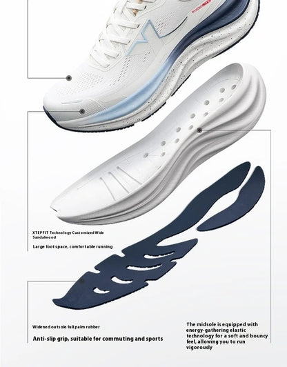 Xtep QINGYUN LITE Running Shoes For Men 2025 Spring Cushioning Wear-Resistant Lightweight Comfortable Sneakers 975219110056