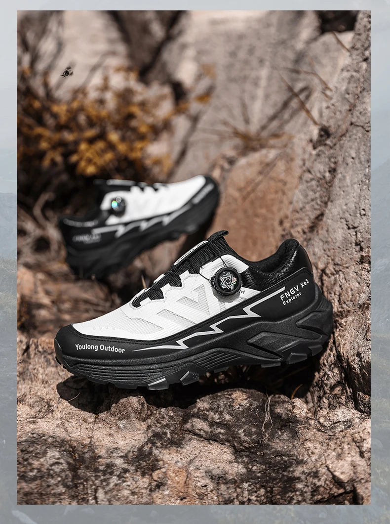 Men's Sneakers Casual Outdoor Anti-Slip Shock-Absorbing Versatile Off-Road Hiking Shoes, Comfortable Soft Sole Running Shoes for Men