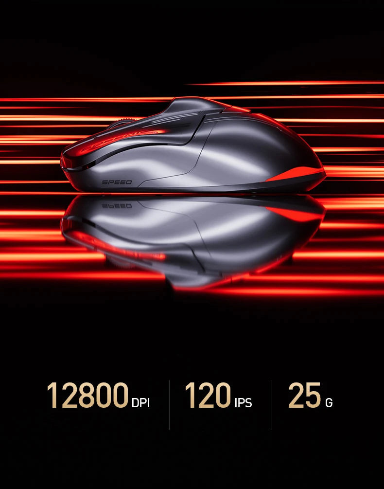 INPHIC Super Racing Car Series Wireless Bluetooth Gaming Mouse, 12800 DPI Rechargeable RGB Gaming Mouse with Battery Display, Customizable Wireless Mouse