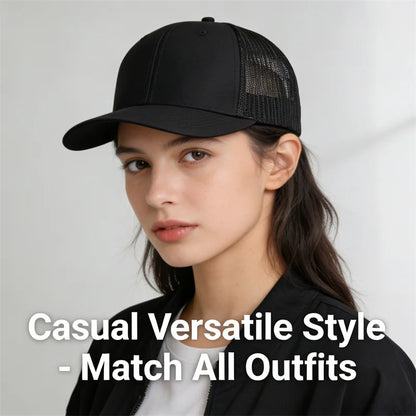 Cappellino da baseball classico in rete traspirante per donne, cappellino casual da camionista traspirante, cappellino unisex regolabile con chiusura a scatto, cappellino sportivo e dinamico da papà