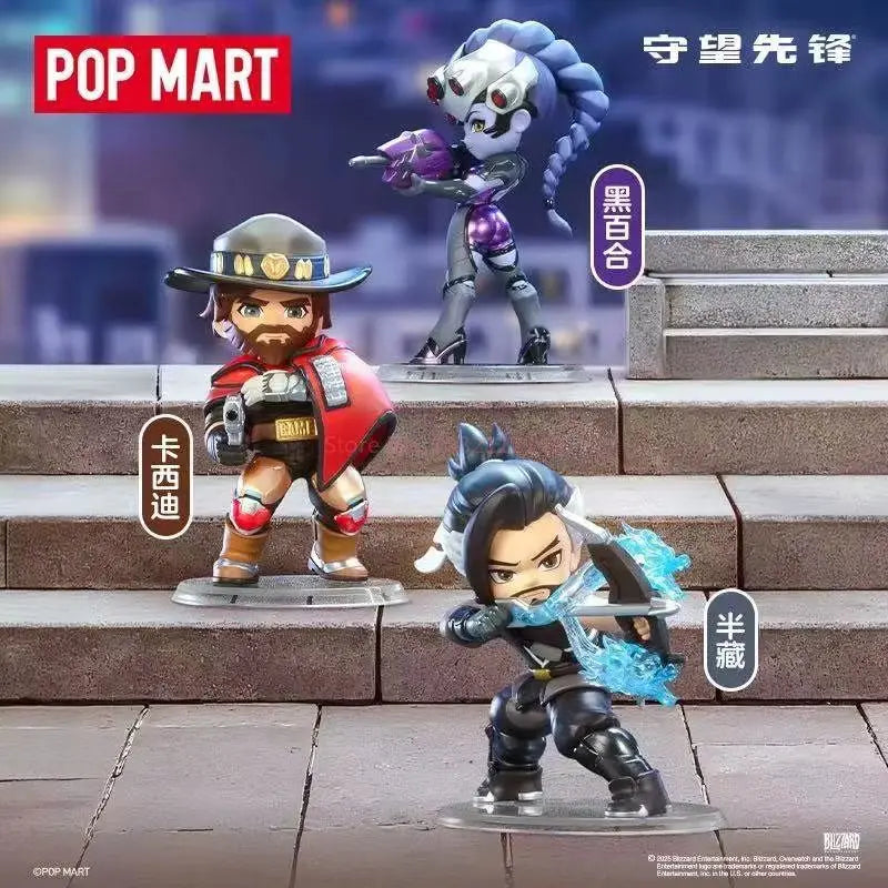 POP MART Genuína Overwatch Play Of The Game Series Blind Box — Figuras colecionáveis em PVC, ornamentos de secretária e modelos de brinquedo para fãs