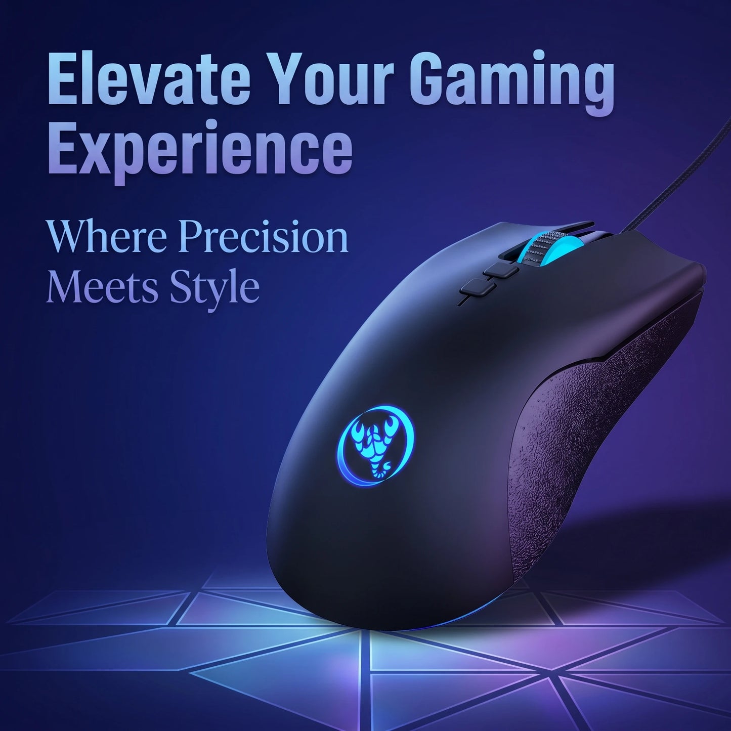 High-End Ergonomic Gaming Mouse, USB Wired Gaming Mouse with 6400 DPI, RGB Breathing LED Lights, Anti-Slip Grip, 7 Programmable Buttons for PC