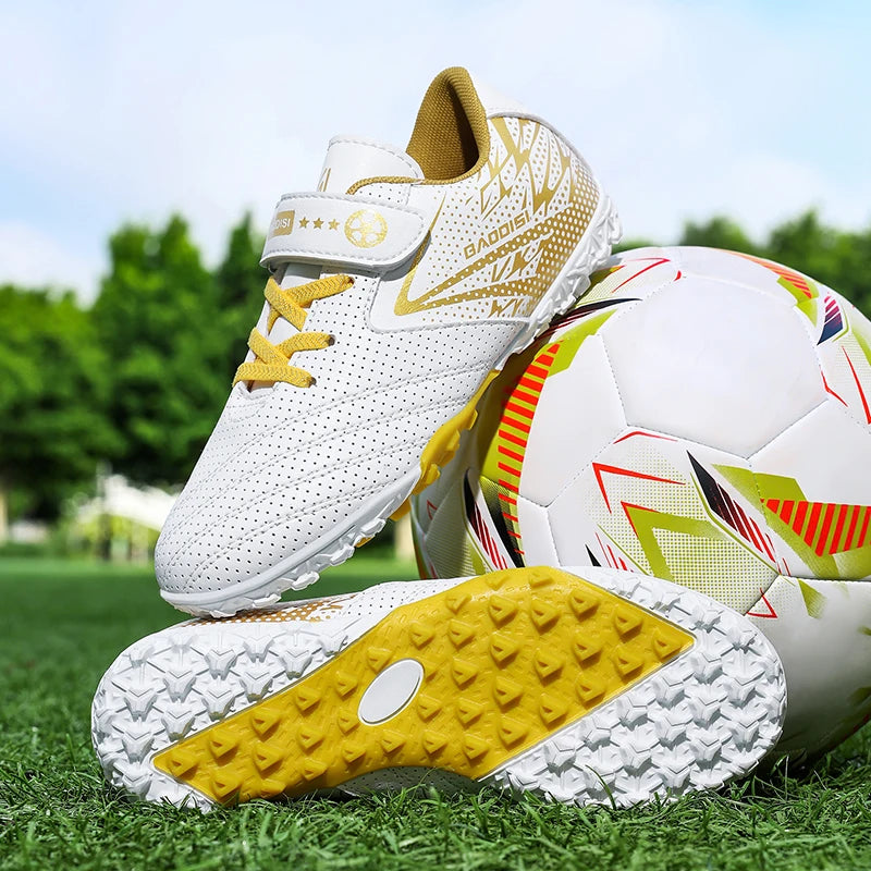 Nouveaux enfants bottes de Football sport société terrain garçon chaussures de Football Futsal rapide intérieur Sneaker Original cheville crampons botte de Football