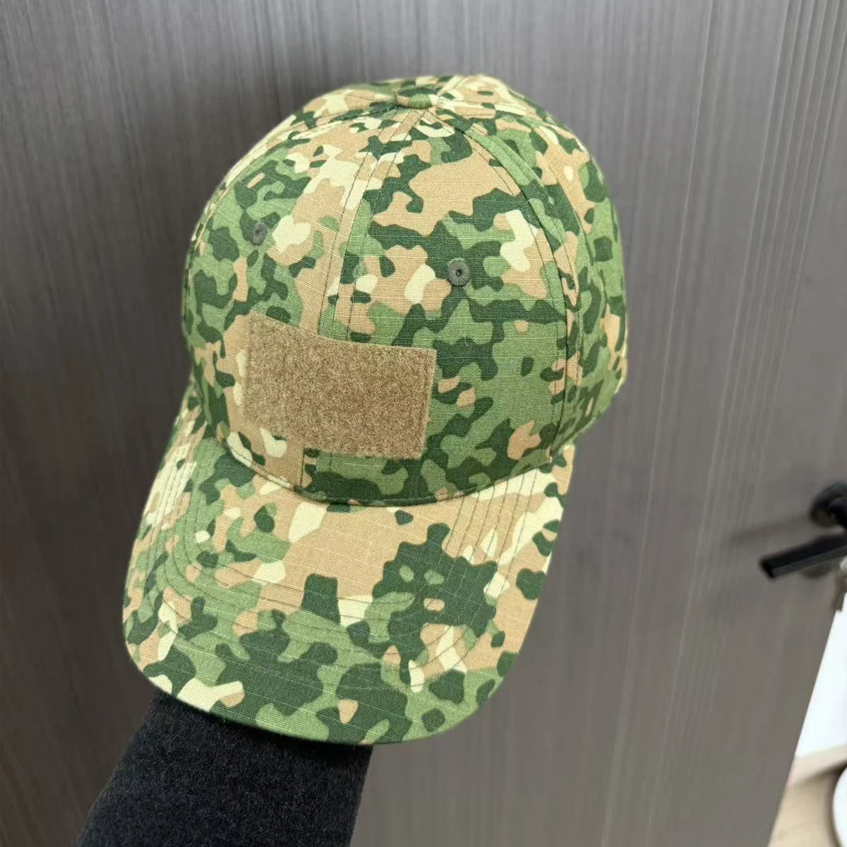 Gorra de béisbol M19 NFP multitono con estampado de camuflaje Flecktran de los Países Bajos para hombre, verde