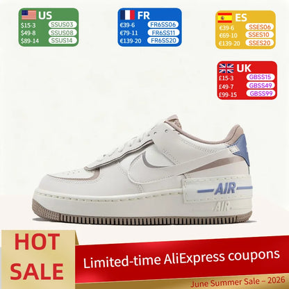 Nike Air Force 1 Shadow Comfortable, Soft, Durable, Stylish Design Versatile Low-Top Sneakers Women's Beige IO7594-101