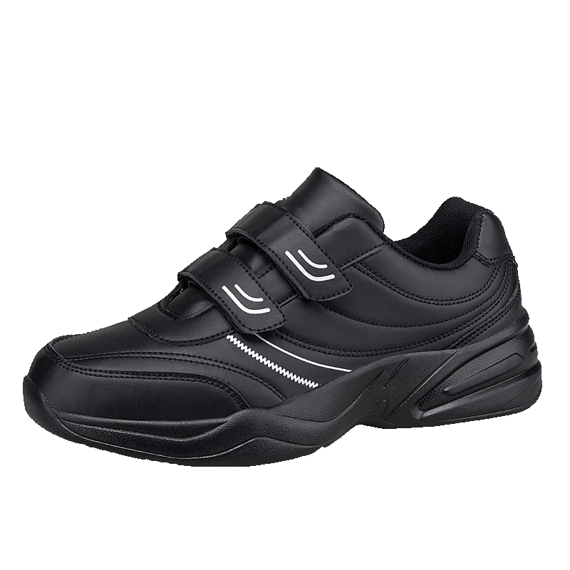 Men's Adjustable Hook and Loop Leather Sneakers Casual Sports Shoes White Sneakers Masculino Zapatillas Deportivas Tenis