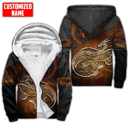 Odin Raven Fenrir Wolf Tattoo 3D Printed Mens Winter Thicker Zip Hoodie Unisex Casual Hooded Tracksuit Warm Fleece Jacket KD18