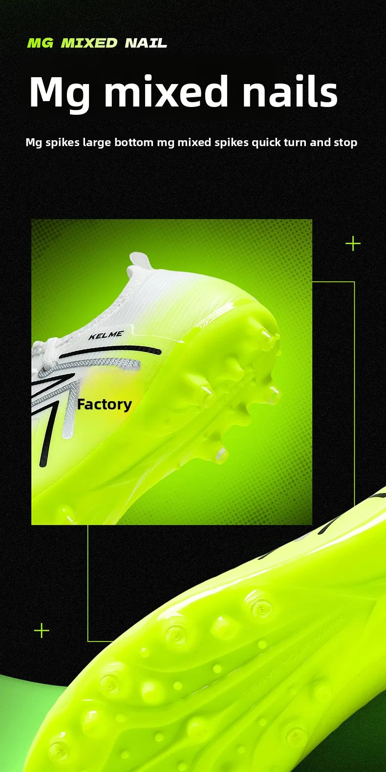 Scarpe da calcio da uomo Kelme Mg per campo in erba sintetica, tacchetti corti, scarpe da calcio professionali da partita, scarpe da allenamento antiscivolo per erba sintetica