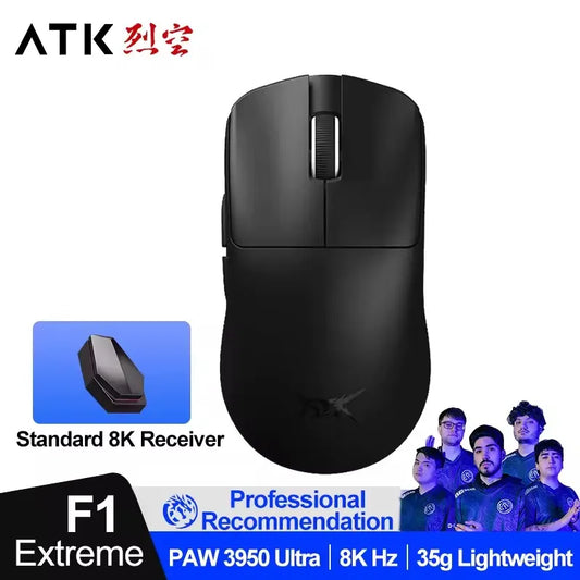 ATK BlazingSky F1 Extreme bežični gaming miš PAW3950 Ultra Dual-Mode 8000Hz, lagan 35g, e-sports FPS miš