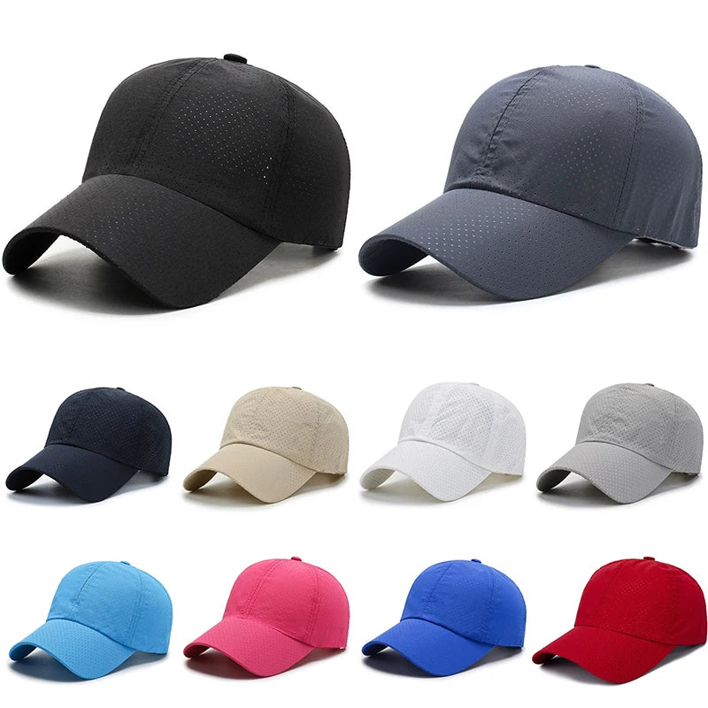 Mesh Quick Dry Cap – Herre-løbe- og sportsbaseballkasket – Dame-golf- og tennis-kasket – Udendørs jogging-kasket – Åndbar solhat