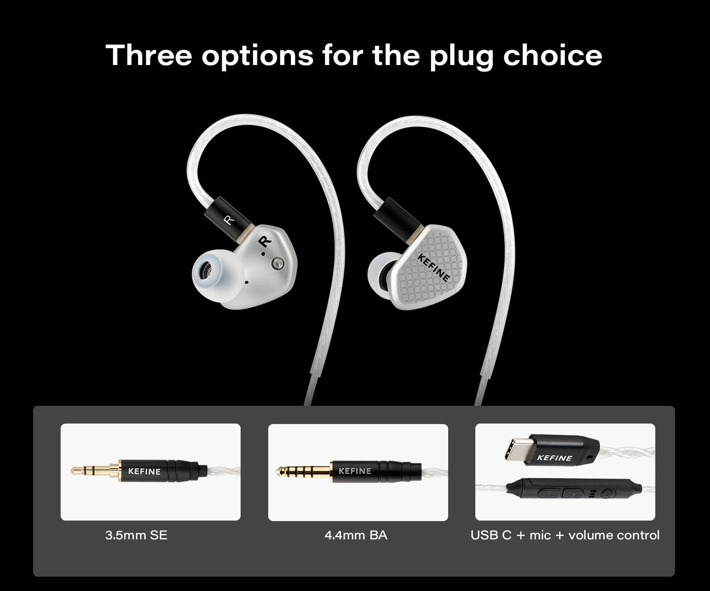 Angelears Kefine Klean SV 10mm DLC Diaphragm Dynamic Driver IEMs – Hi-Fi In-Ear Earphones with Interchangeable Nozzles &amp; Silver-Plated SPC Cable