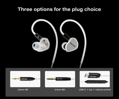 Angelears Kefine Klean SV 10mm DLC Diaphragm Dynamic Driver IEMs – Hi-Fi In-Ear Earphones with Interchangeable Nozzles &amp; Silver-Plated SPC Cable