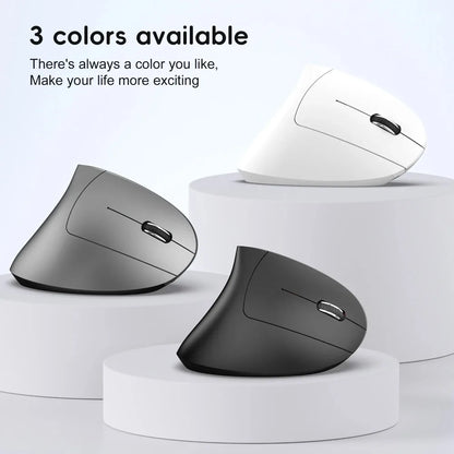 Dual Mode Wireless Vertical Mouse Bluetooth 5.1 Silent Ergonomic Mouse with 6 Buttons, Rechargeable Type-C 2400 DPI Vertical Mouse for Office Laptop PC