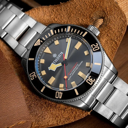 THORN 39mm Titanium Watch Men Homage Vintage PT5000 Movement Automatic Sapphire Crystal C3 Super Luminous 200M Waterproof Watch